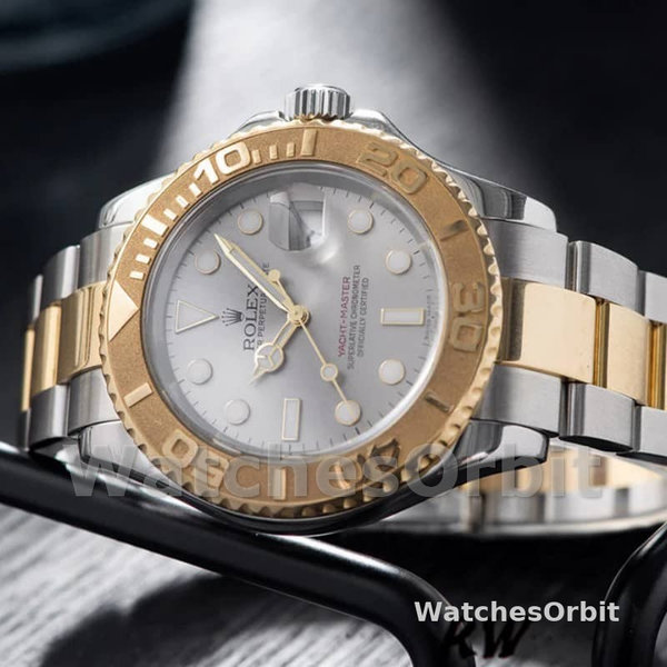 Mens Rolex Yacht-Master 40mm Mens-16623-Steel & Yellow Gold-Rhodium Grey Dial Grey<br /> Replica Watch Image