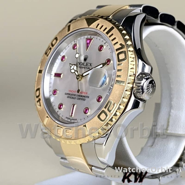 Mens Rolex Yacht-Master 40mm Mens-16623-Steel & Yellow Gold-White MOP Dial MOP Replica Watch Image