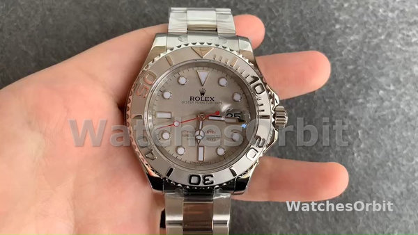 Unisex's Rolex Yachtmaster 35mm Unisex-168622-Platinum-Stainless Steel-Silver Dial Silver