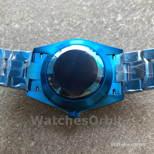 Replica Rolex Sky-Dweller Blu DLC 40MM in acciaio inossidabile Uomo Quadrante blu
