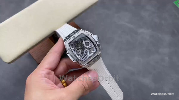 Replica Hublot Spirit of Big Bang Titanio Uomo con diamanti bianchi 42MM 642.NE.2010.RW Quadrante scheletrato