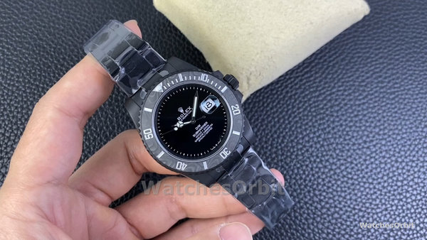 Men's Rolex Submariner DIW Parakeet Edition 41MM Carbon Fiber Bezel Black Dial Black Dial