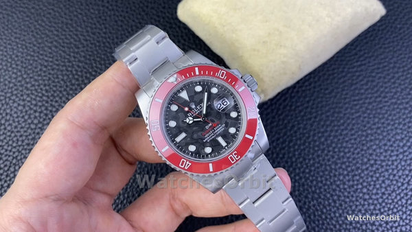 Men's Rolex Submariner DIW Persimmon Orange Edition 116610LN Red Ceramic Bezel Black
